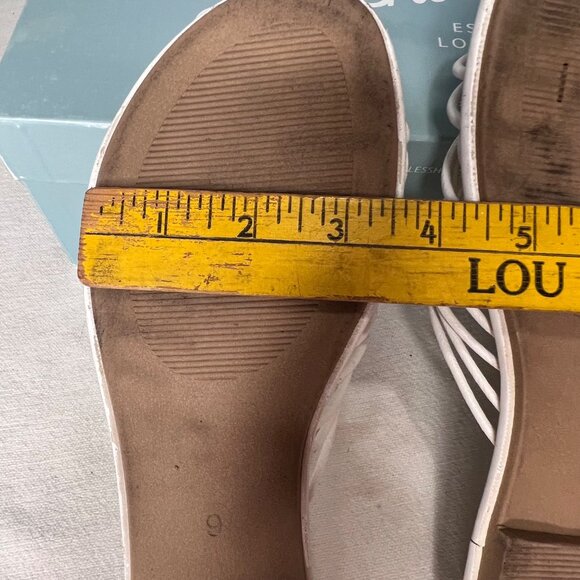 Seychelles-Lulus Size 9 White Leather Knotted Strap Slip-On Sandals Comfort - Picture 10 of 16